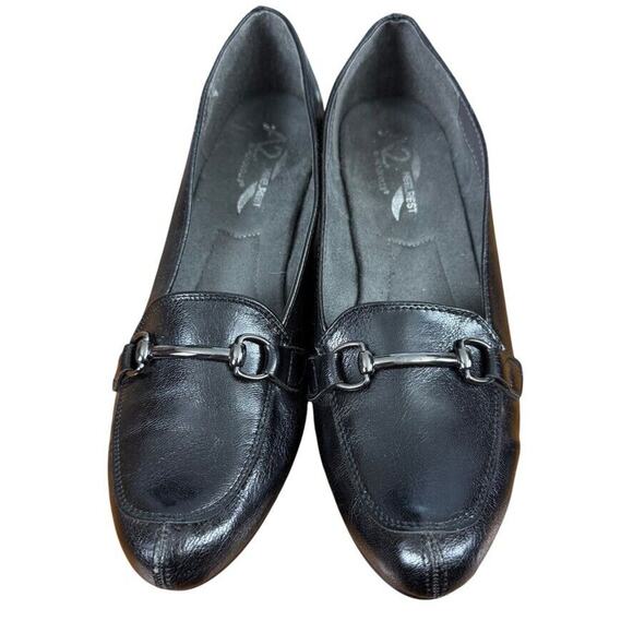 A2 Aerosoles Heelrest Love Spell Black Horse Bit Wedge Loafers Slip On Shoes 8.5 - Picture 6 of 16